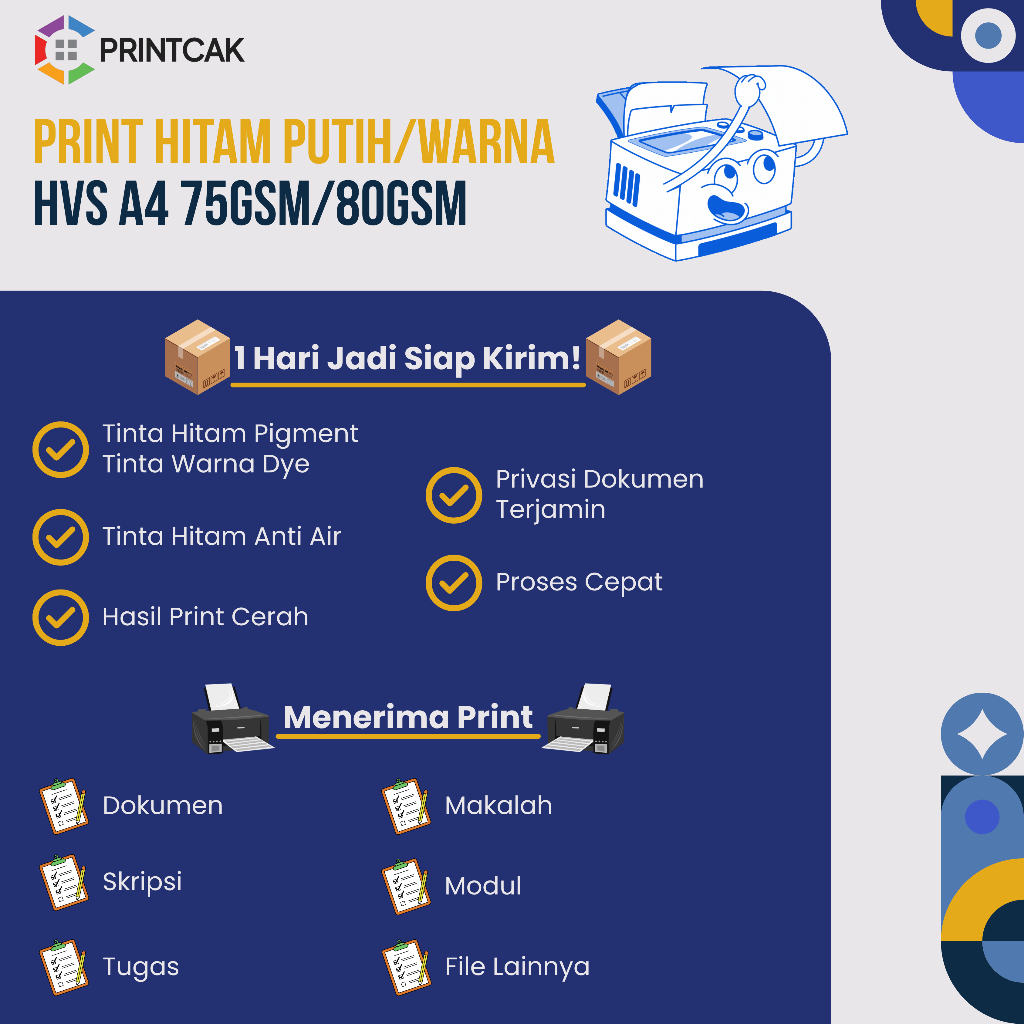 

Jasa Print A4 75gsm / 80gsm Murah 1 Hari Jadi Siap Kirim