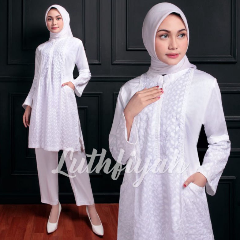 KODE T13O STELAN TUNIK SETELAN TUNIK CELANA PANJANG  SETELAN KATUN POLOS KOMBINASI  SETELAN TUNIK TE