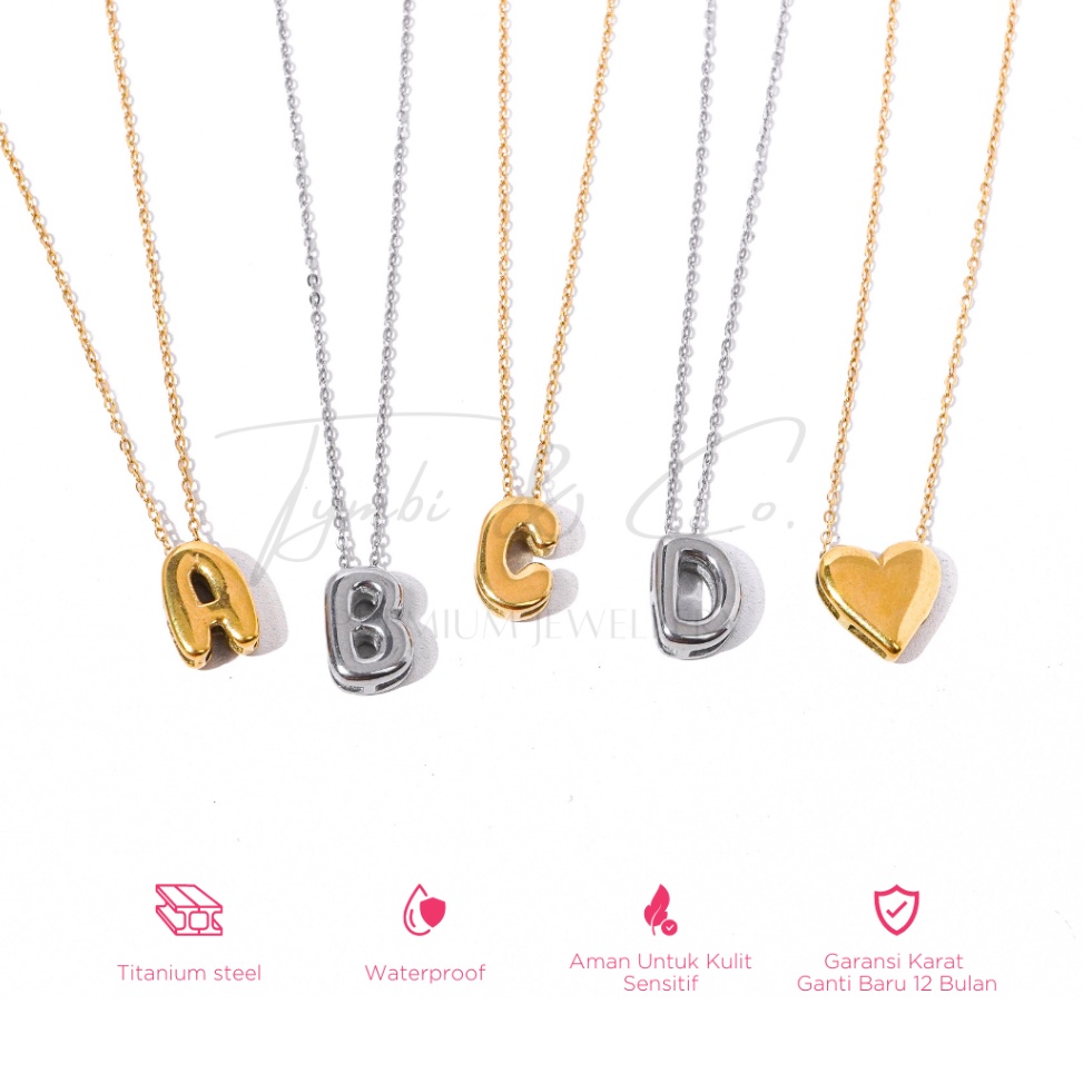 KODE I65W TymbiCo  Bubble Adjustable Necklace  WAJIB BACA DESC PRODUK  Kalung Inisial Anti Karat  Ka