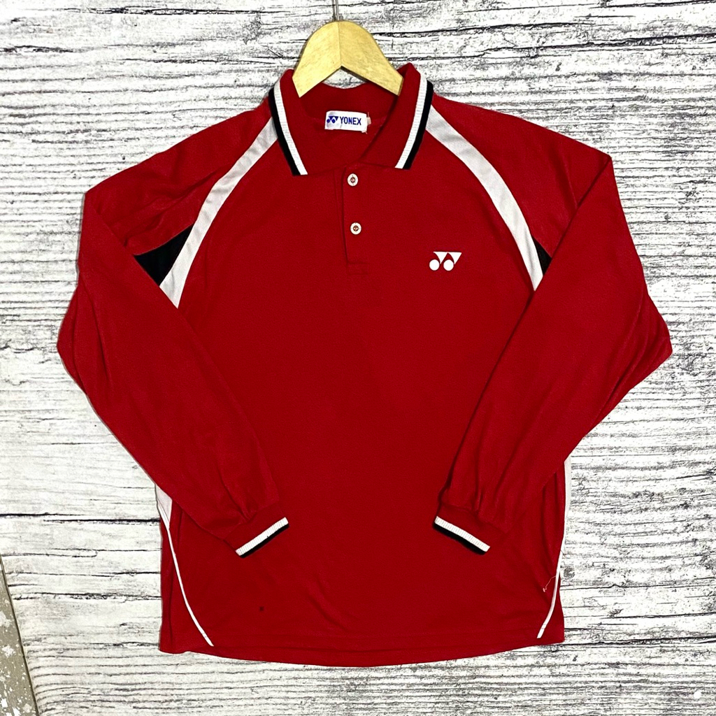 Kaos lengan panjang longsleeve olahraga badminton bulutangkis bulu tangkis yonex vintage casual mera