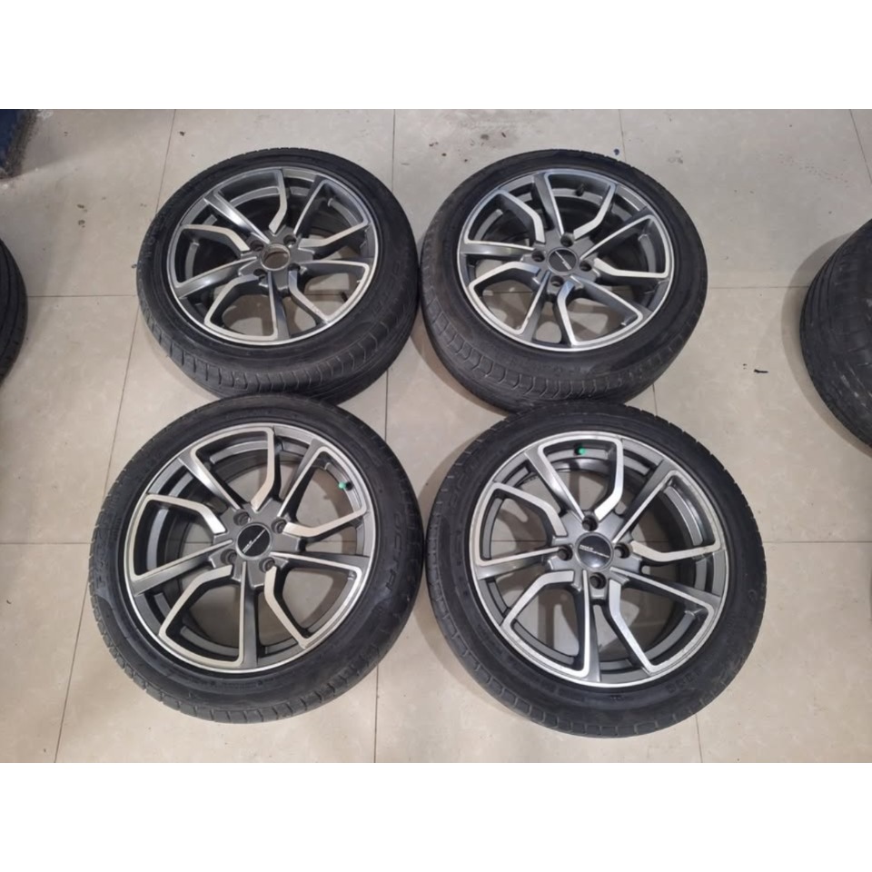 VELG MOBIL RACING WORK EMOTION RING 16 LEBAR 7 PCD 4X100 ET40 BAN FORCEUM OCTA 195 50 R16 JAZZ CITY