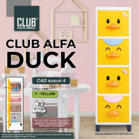 RAK SERBAGUNA PLASTIK MOTIF DUCK BEBEK/ LEMARI PAKAIAN PLASTIK CLUB ALFA DUCK 2 3 4 5 SUSUN