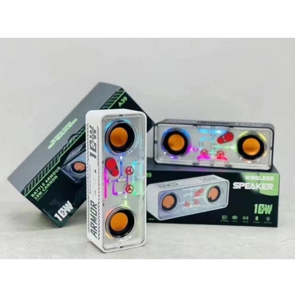 Speaker Rgb Transparan Armour 10W Cannon A39