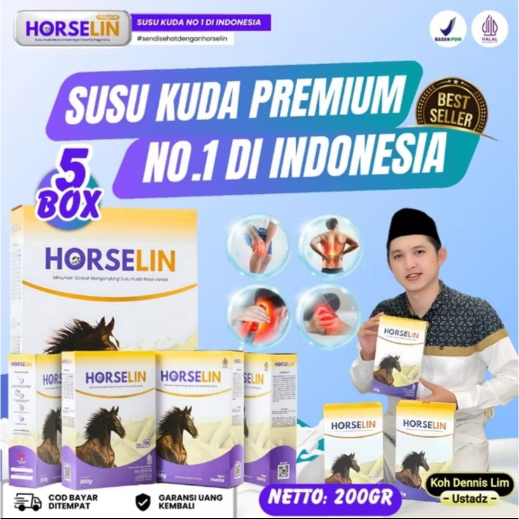 

Susu Kuda Horselin Untuk Merawat Kesehatan Sendi & Meningkatkan Daya Tahan Tubuh 5 Box