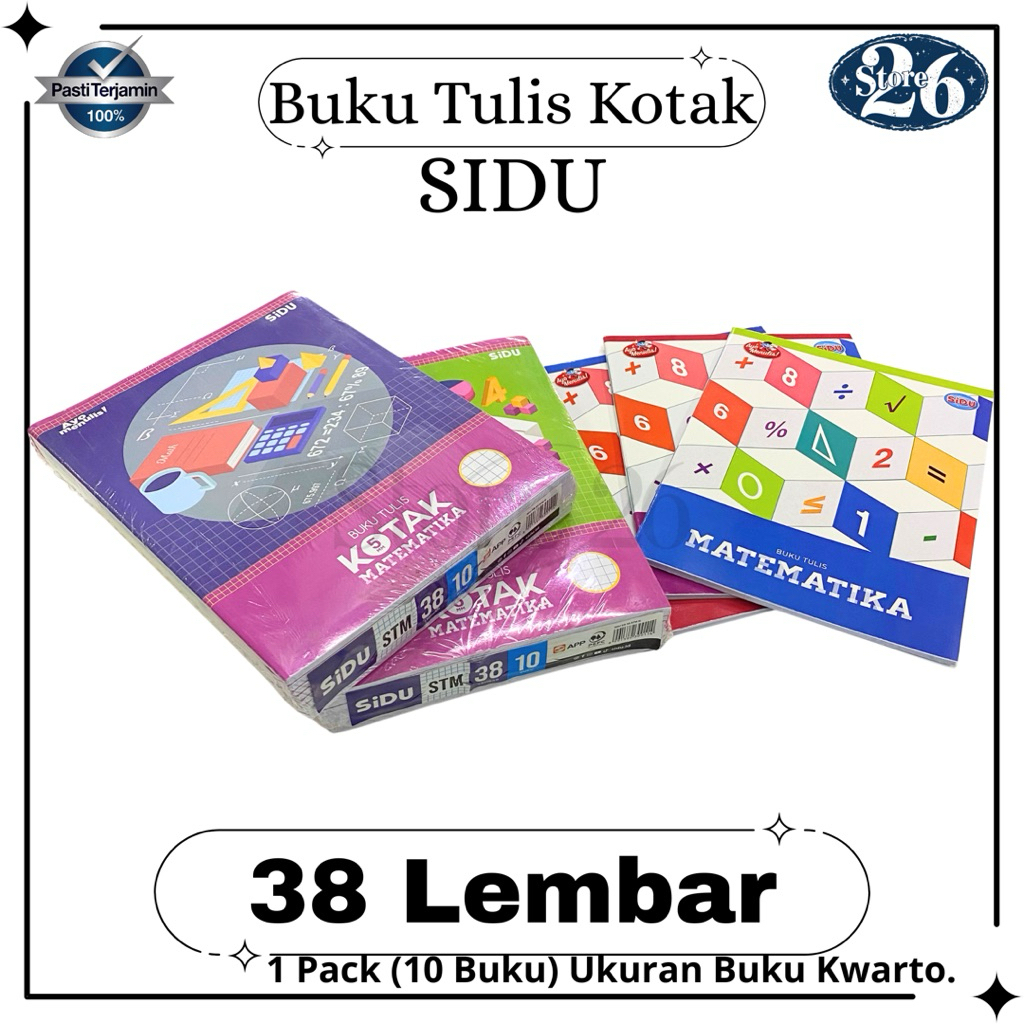 

Buku Tulis Kotak Matematika Sidu 38 Lembar / Isi 10 Buku (Pack)