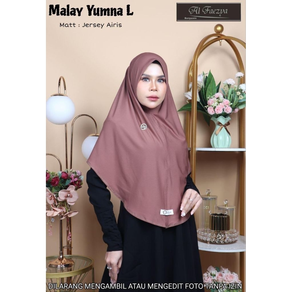 JILBAB INSTAN MALAY NON PET size L JERSEY AIRIS by AL FAEZYA HIJAB