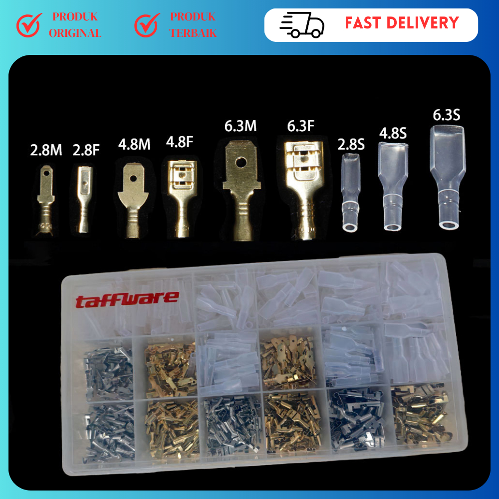 720 PCS Skun Kabel Set Komplit Skun Konektor Gepeng/Terminal Insulated/Skun Gepeng Terminal Male Fem