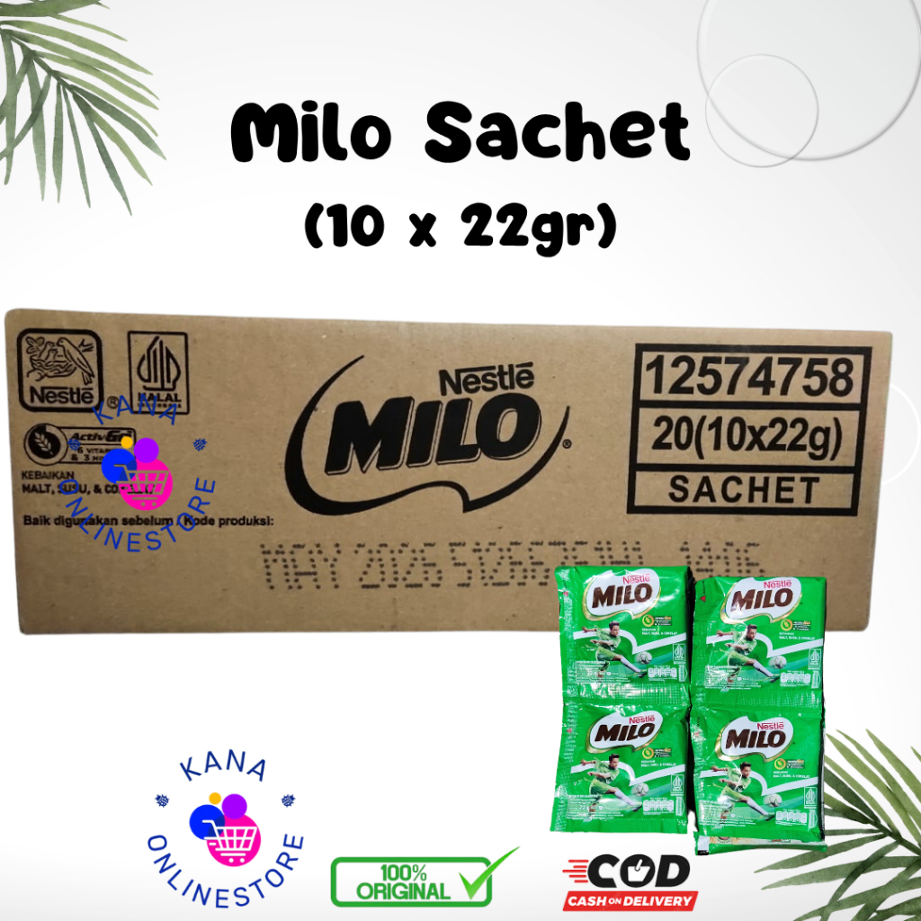 

Milo sachet 20 Renceng (10x22gr) -- 1 KARTON --
