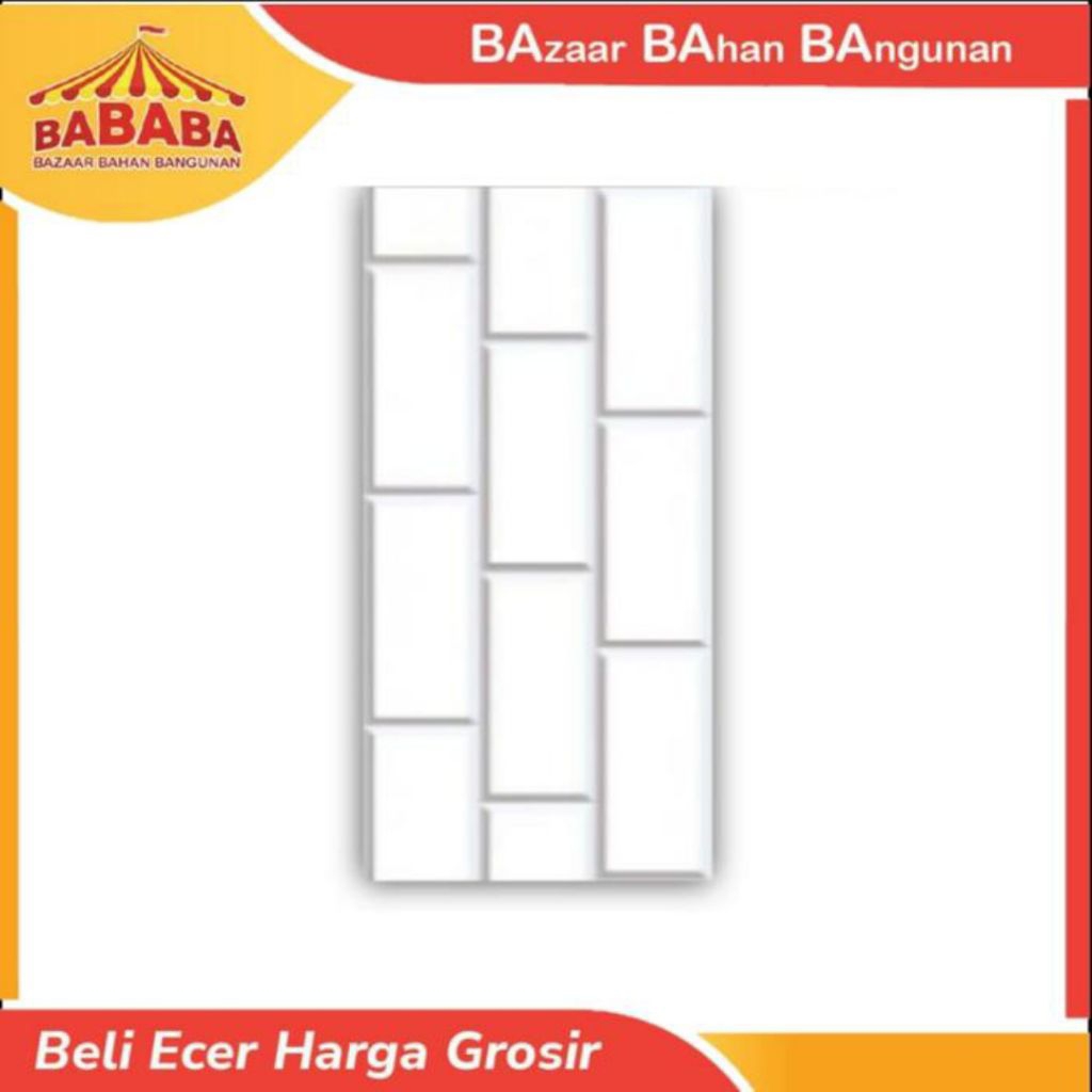 KERAMIK DINDING MOTIF BATA 30X60 SIGNATURE GLAMOUR BIANCO