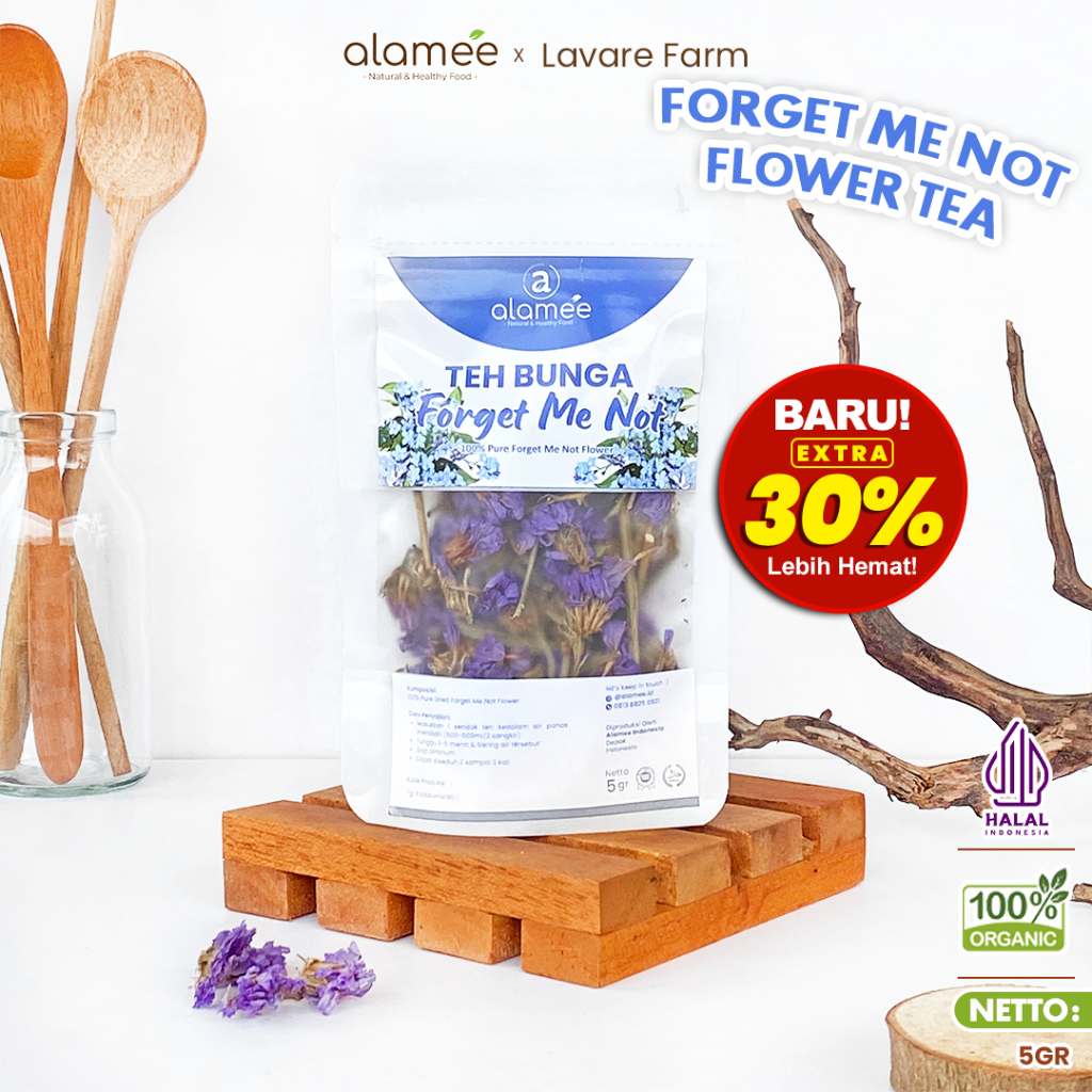 

ALAMEE Teh Bunga Forget Me Not Flower Tea Organik Kering Dried Alami Teh Herbal Asli 5 Gr BUMA