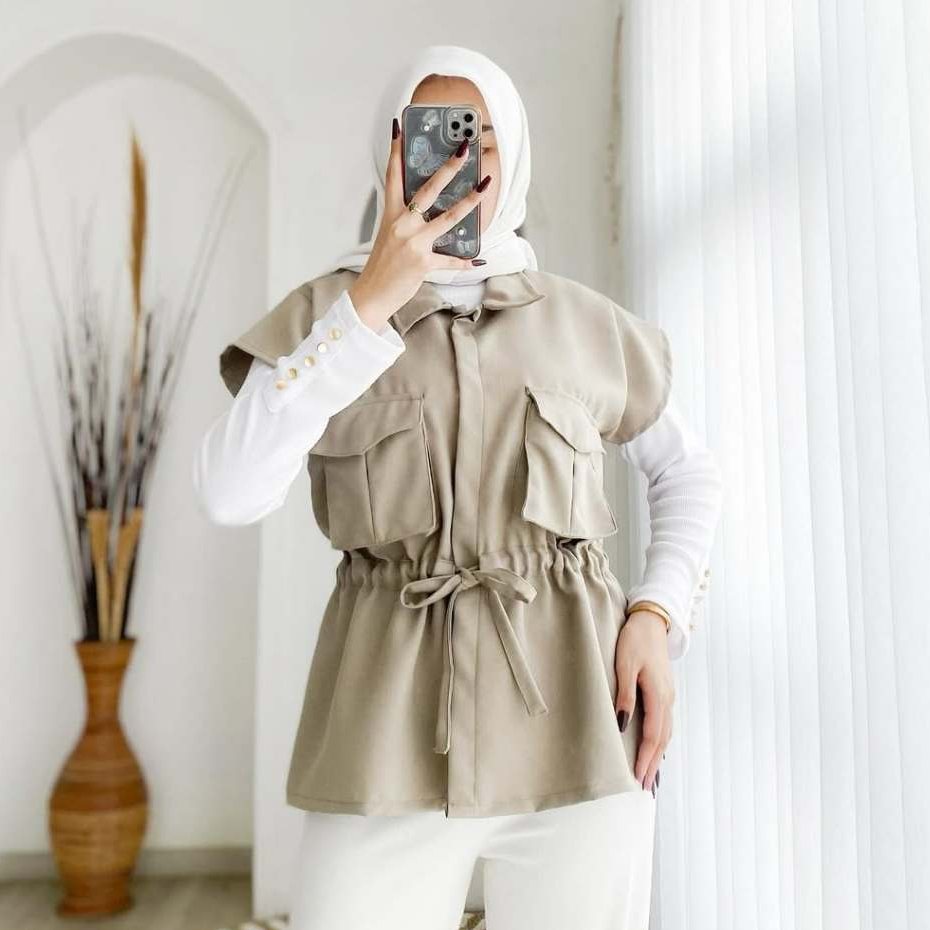 Blouse Wanita Korean Style Elegan dan Modis Cyra Top HS Bahan Semi Woll M L XL XXL XXXL Outerwear Ro