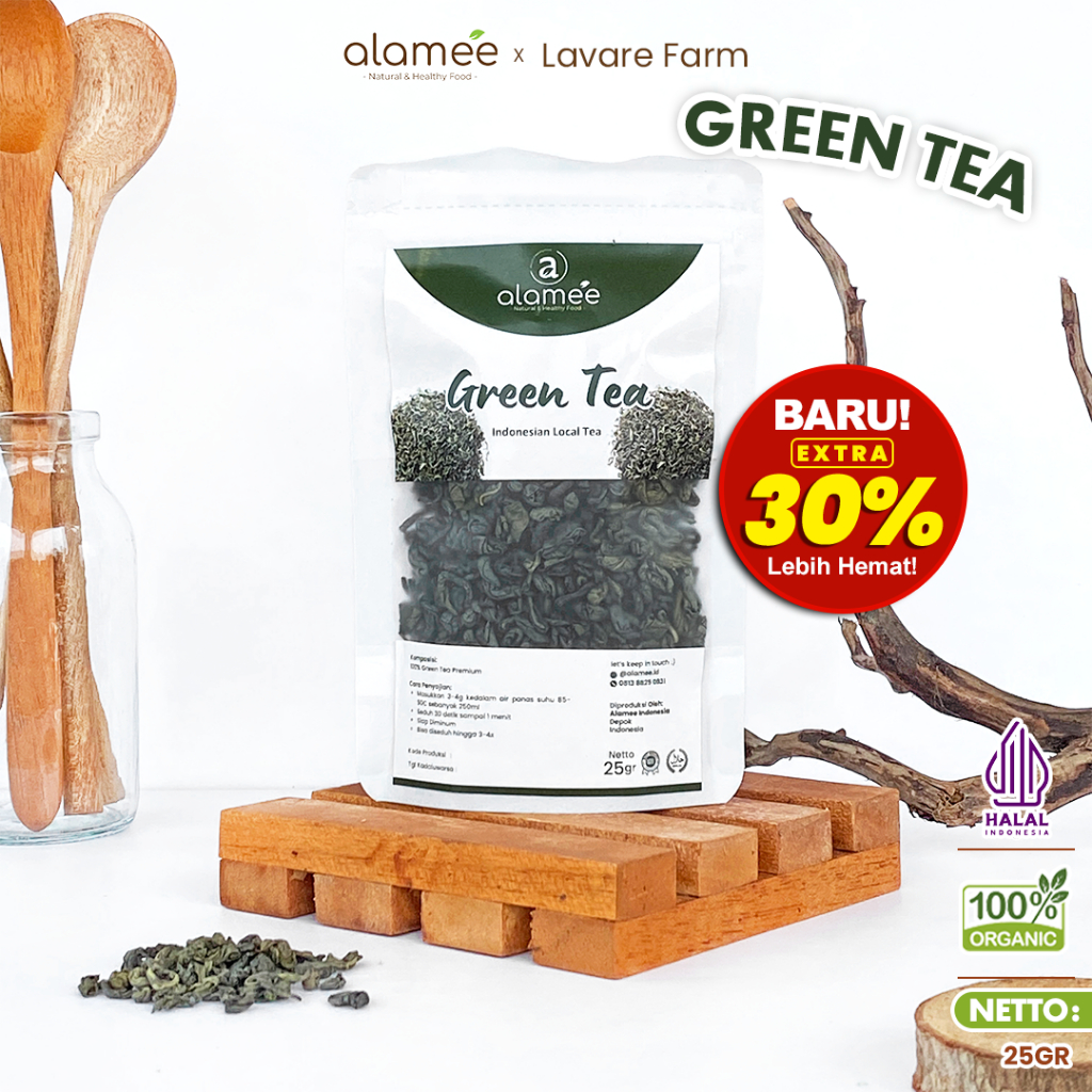 

ALAMEE Green Tea Teh Hijau Organik Organic Kering Greentea Minuman Herbal 25gr BUMA