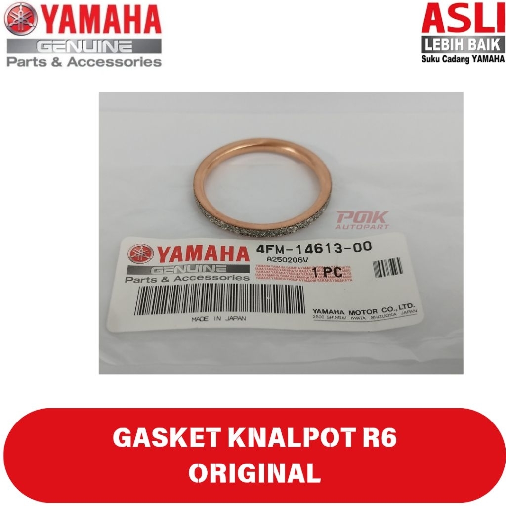 Gasket knalpot paking knalpot Original Japan  YZF R-6 R6  ORIGINAL YAMAHA kode part : 4FM-14613-00