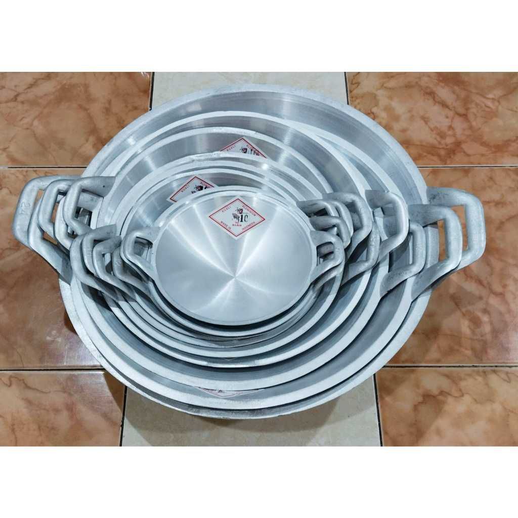 Kuali Aluminium Tebal Cap 2 Ikan 15- Wajan Kuali Alumunium Tebal - Wajan Penggorengan