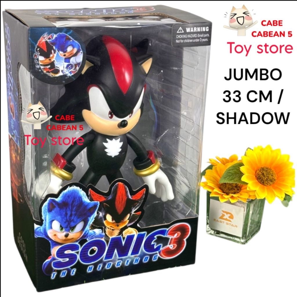 Action Figure Sonic The Hedgehog / Shadow The Hedgehog Jumbo Besar Tinggi 33cm Pvc