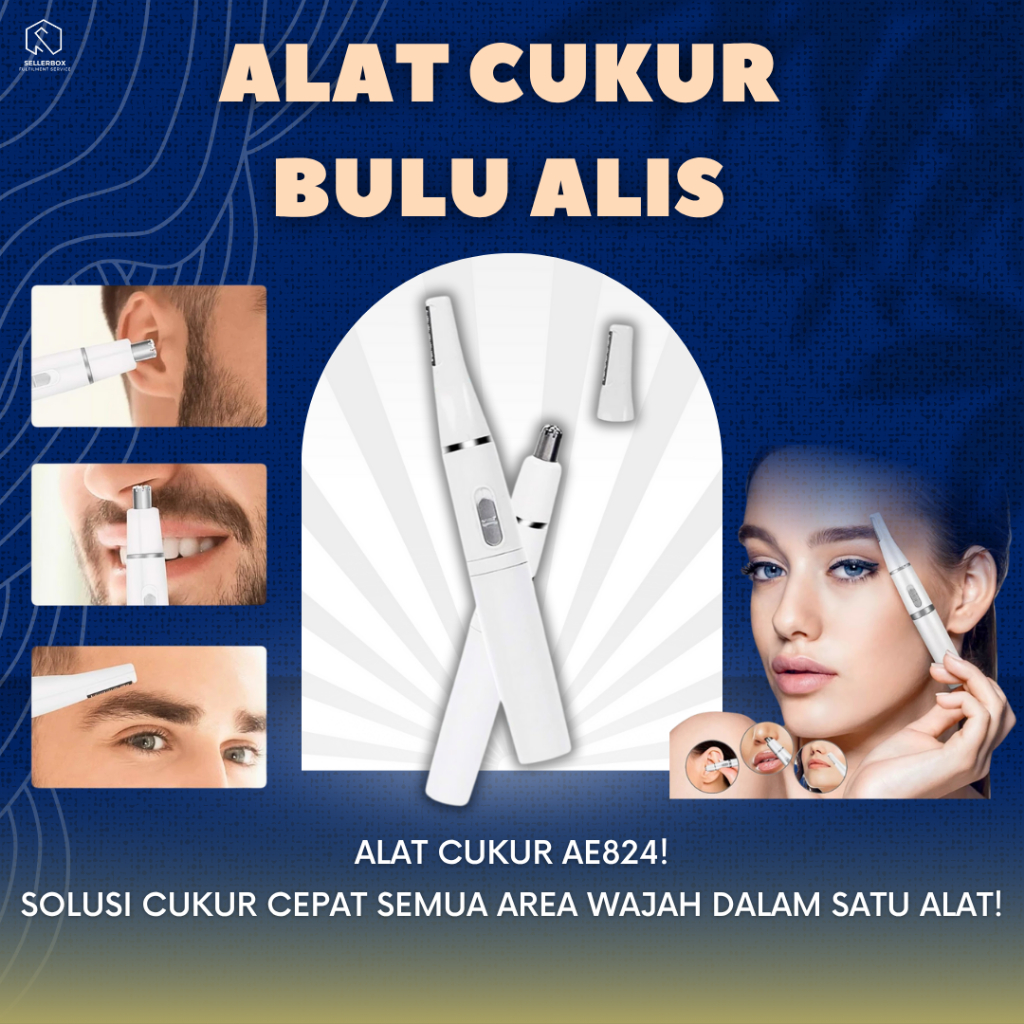 Alat Cukur Alis Pencukur Cukuran Penghilang Pemangkas Bulu Halus Hidung Wajah Telinga Ketiak Ketek K
