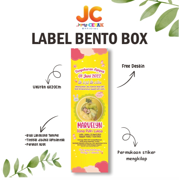 

JC Stiker Label Nasi Box Bento | Label Box Bento | Stiker Label Bento Box