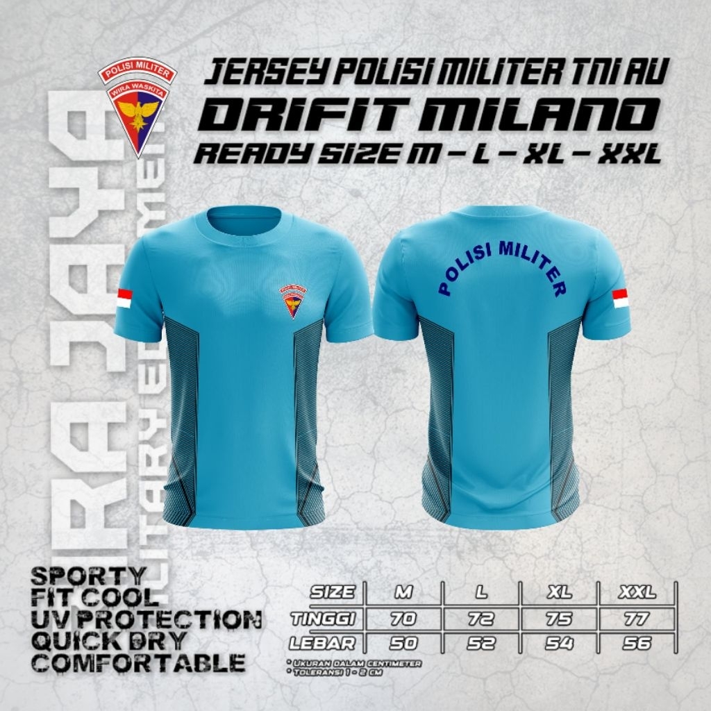 Kaos Polisi Militer / Kaos Polisi militer Bahan Dryfit Milano / Kaos jersey PM Terbaru