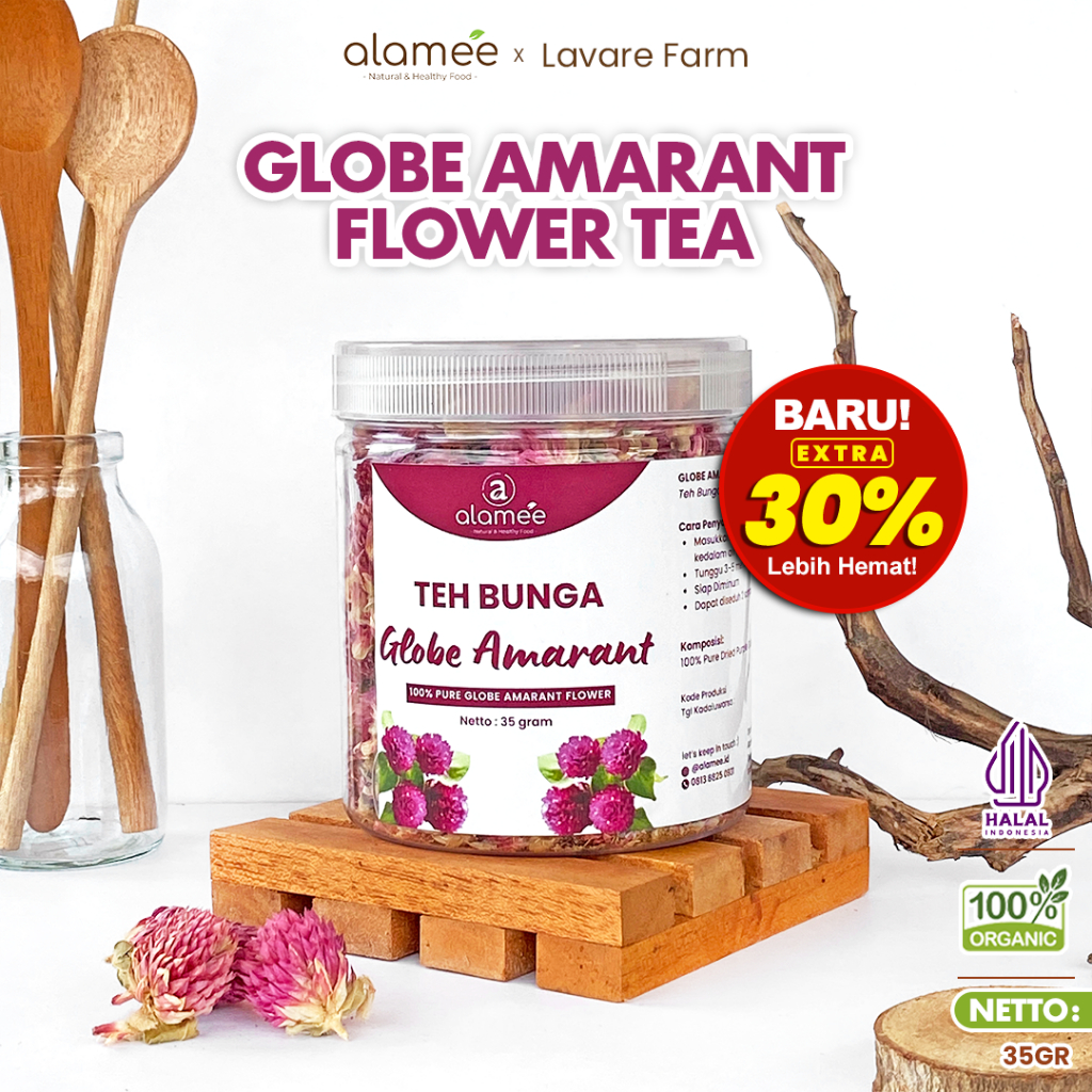 

ALAMEE Globe Amaranth Tea Teh Bunga Herbal Organik Kering Dried Flower 35gr BUMA