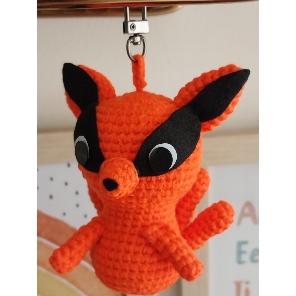 keychain kurama naruto | crochet kurama naruto | gantungan kunci | gantungan tas | amigurumi kurama 