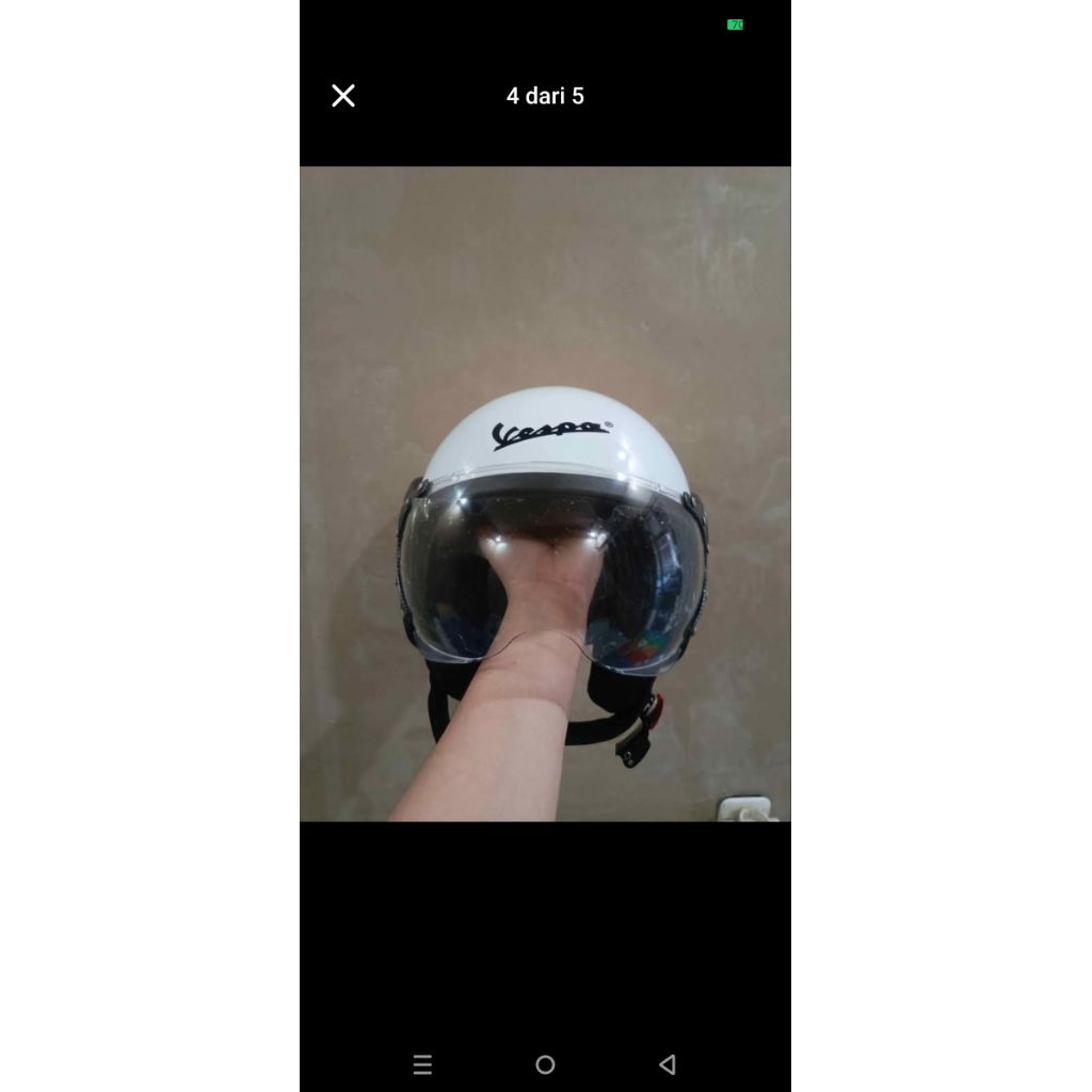 Helm Vespa Carbon Whitehalf Face Original Piaggio