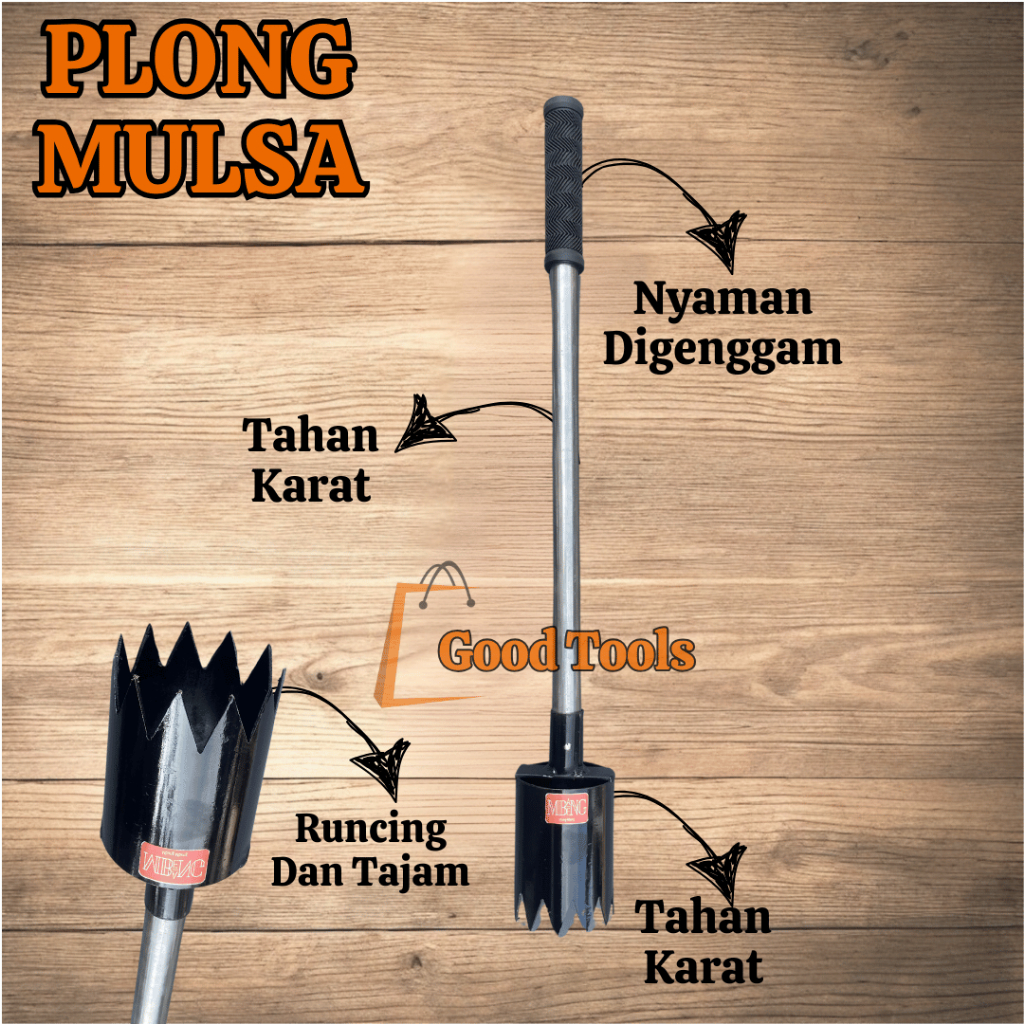 Plong Mulsa / Alat Pelubang Plastik Mulsa dengan Gagang / pelubang plastik mulsa