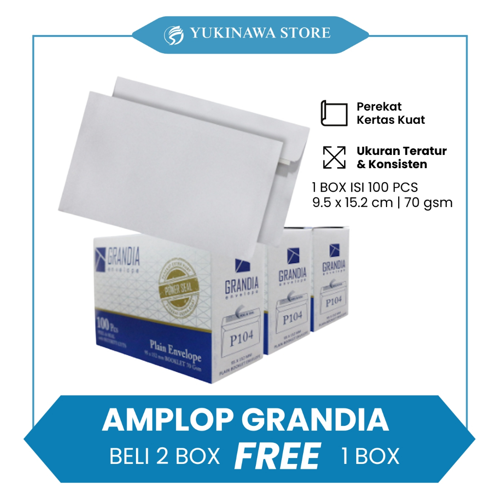 

BELI 2 GRATIS 1 | Amplop Grandia 104 Amplop Putih/ Amplop Kondangan Kertas