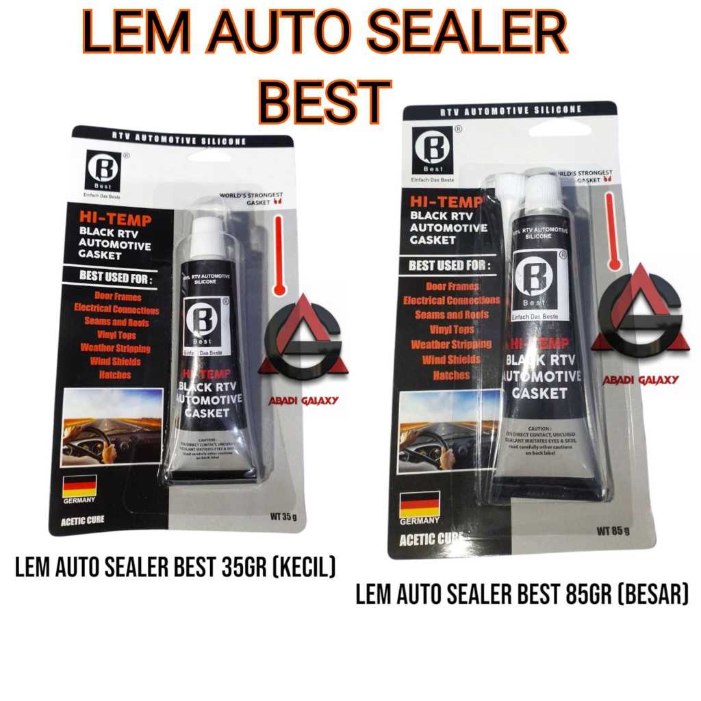 Lem Auto Sealer Lem Sealer Tube Black RTV 35gr / 85gr BEST