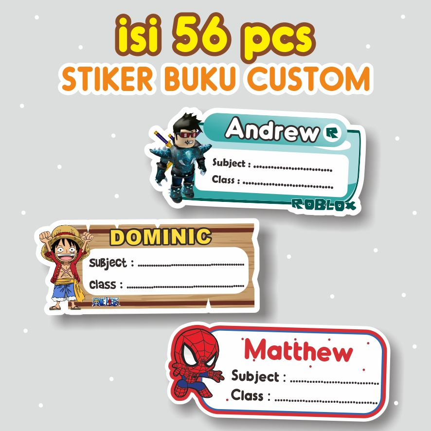 

Stiker Nama Buku / Stiker Custom Nama Buku Sekolah Anak