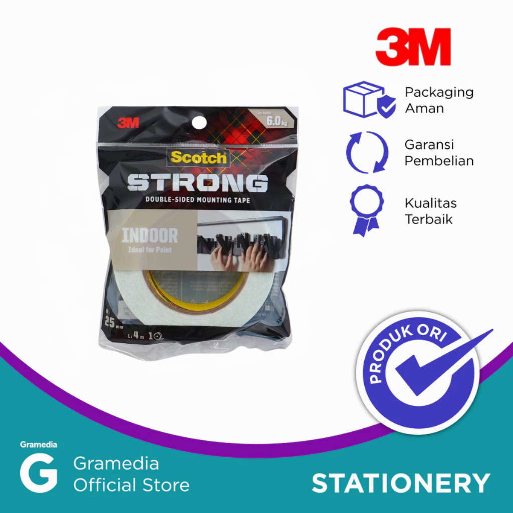 

Gramedia - DOUBLE TAPE 3M INDOR MOUNTING TAPE 25MM X 4M