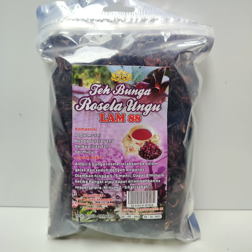 

(100 GR) BUNGA ROSELLA UNGU KUALITAS EKSPOR