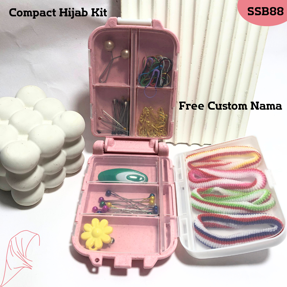 Hijab Kit / Compact hijab kit / Hijab Organize / Wadah jarum pentul / Aksesoris Hijab/ Pin Hijab/ Ja