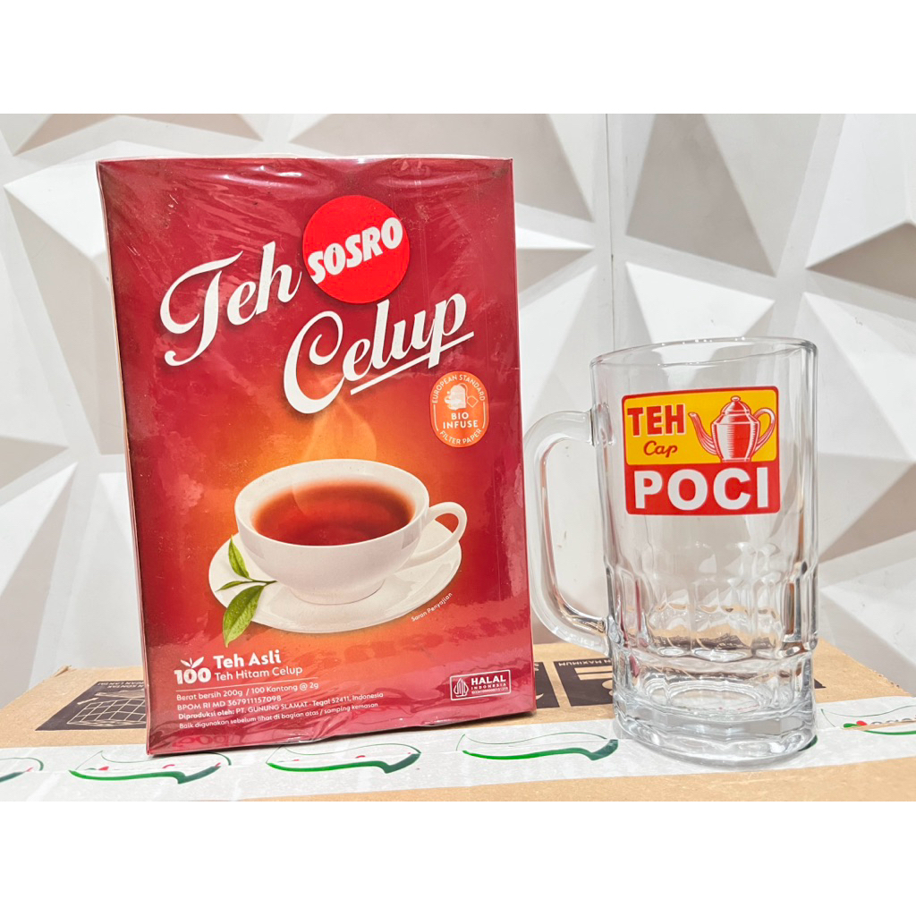 

TEH CELUP SOSRO 100 FREE GELAS CANTIK (100 tea bag)