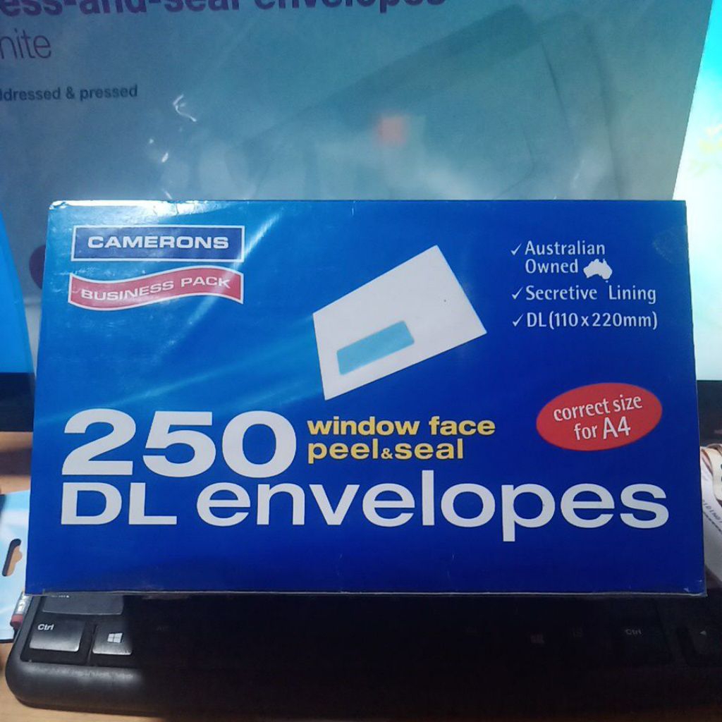 

Amplop Camerons DL 110 x 220mm/Amplop 250 Lembar Size A4 DL Envelopes