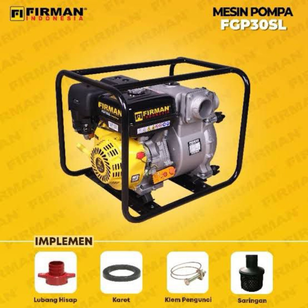 FGP30SL FIRMAN POMPA LUMPUR BENSIN 3 INCH 3” SLURRY PUMP FIRMAN 9 HP FGP 30 SL