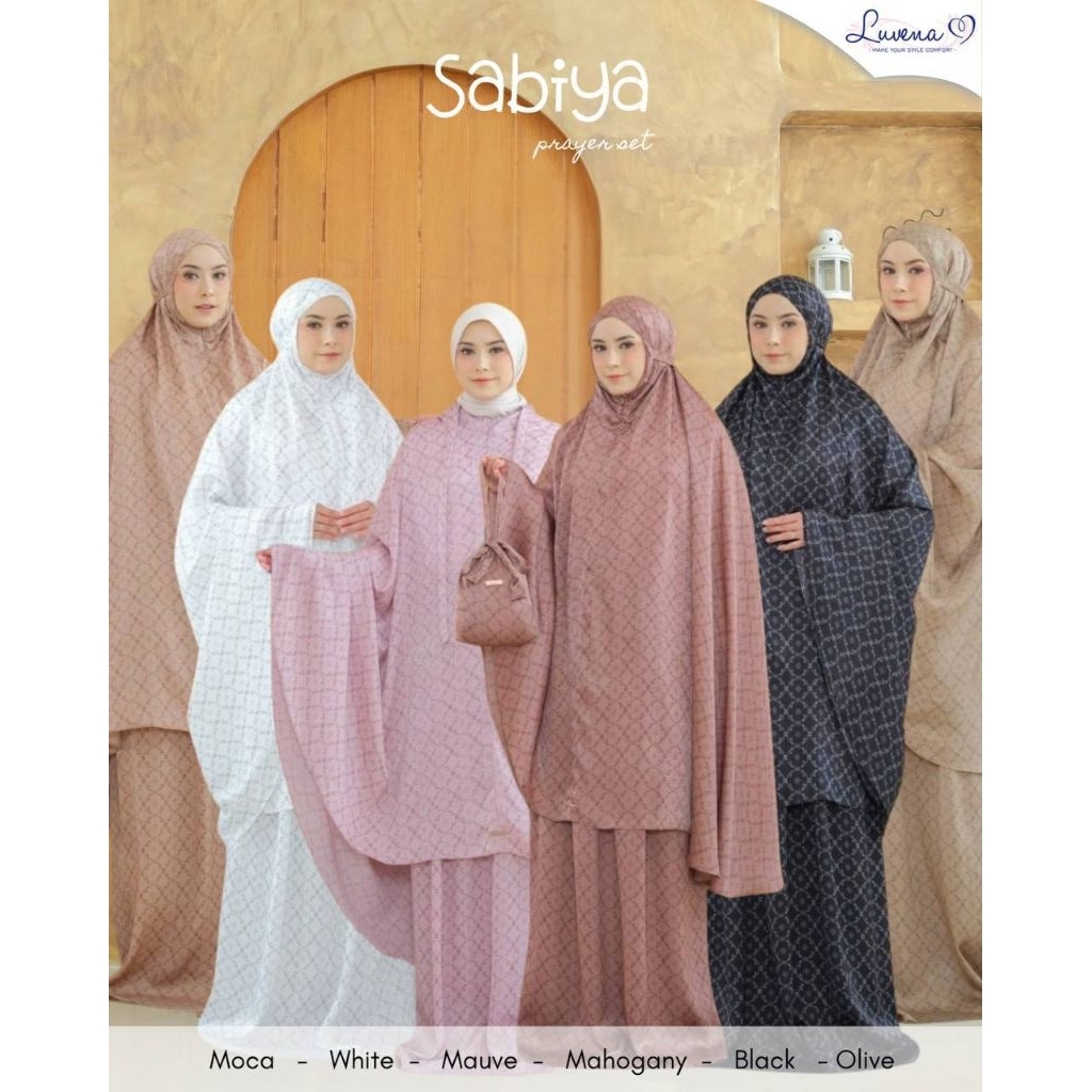 Mukena 2in1 Sabiya by Luvena Mukena Dewasa Silk Premium Motif Bunga Cantik