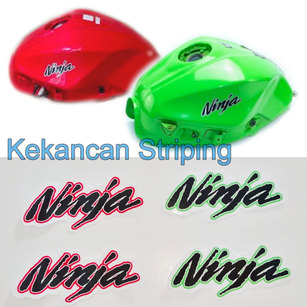 Striping Sticker (Tulisan NINJA) Tangki Ninja 250 fi 250FI (Ukuran standar Tangki Ninja)
