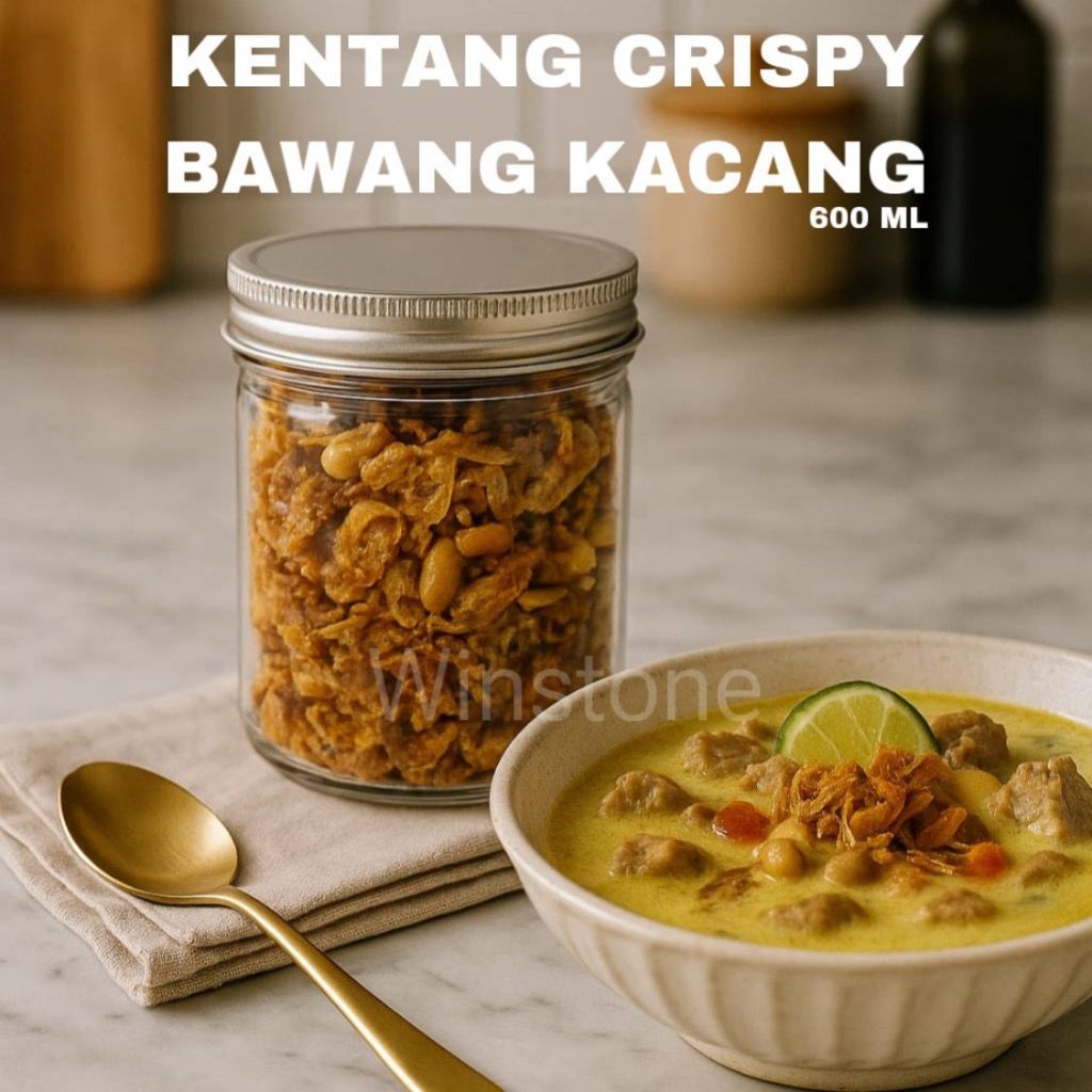 

kentang crispy asam manis 600 ml - kering kentang bawang kacang homemade