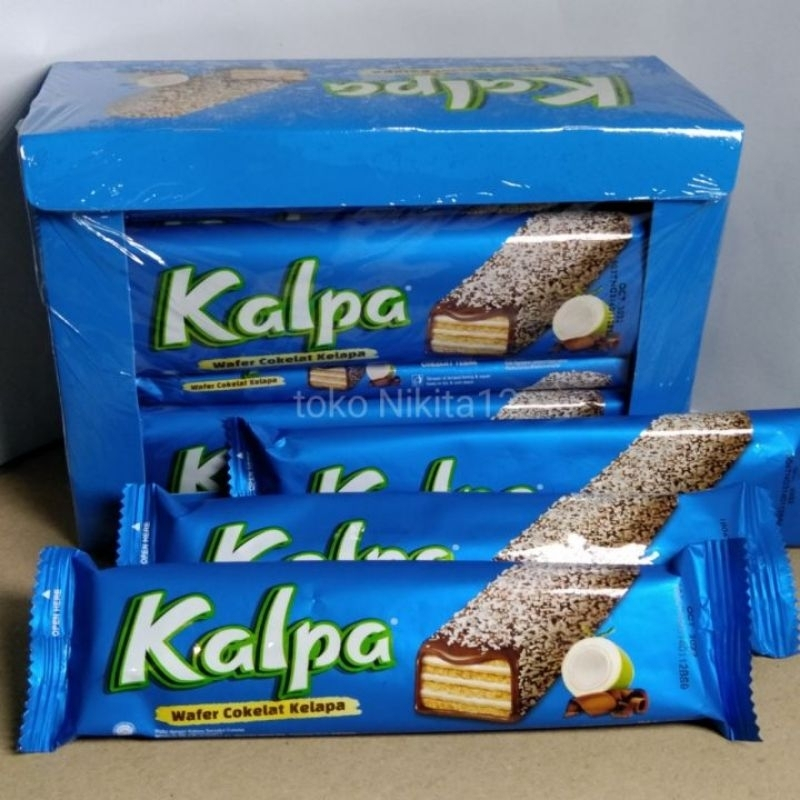 

BISKUIT WAFER COKELAT KELAPA KALPA 1BOX 12 PCS WAFER KALPA