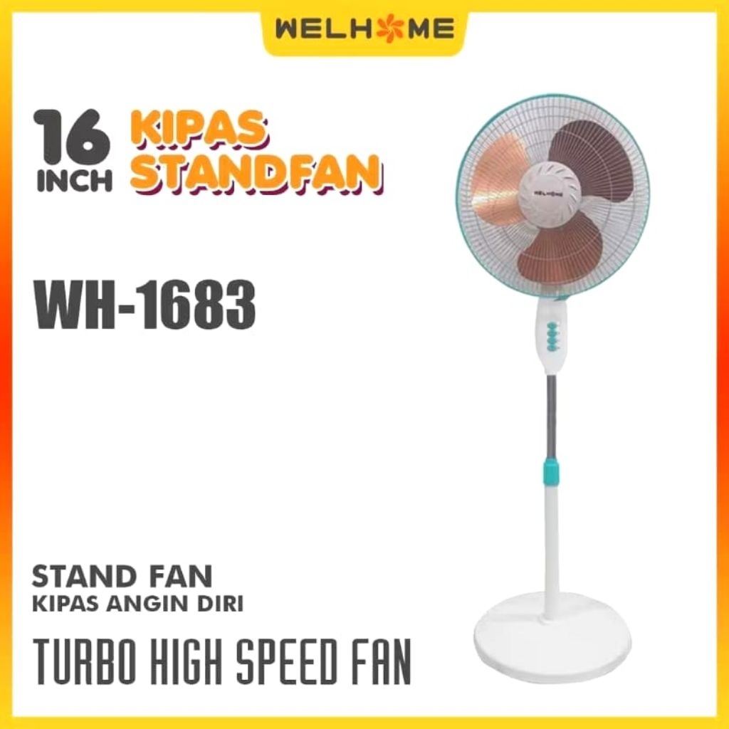 KIPAS ANGIN BERDIRI WELHOME WH 1683 16INCH / KIPAS WELHOME