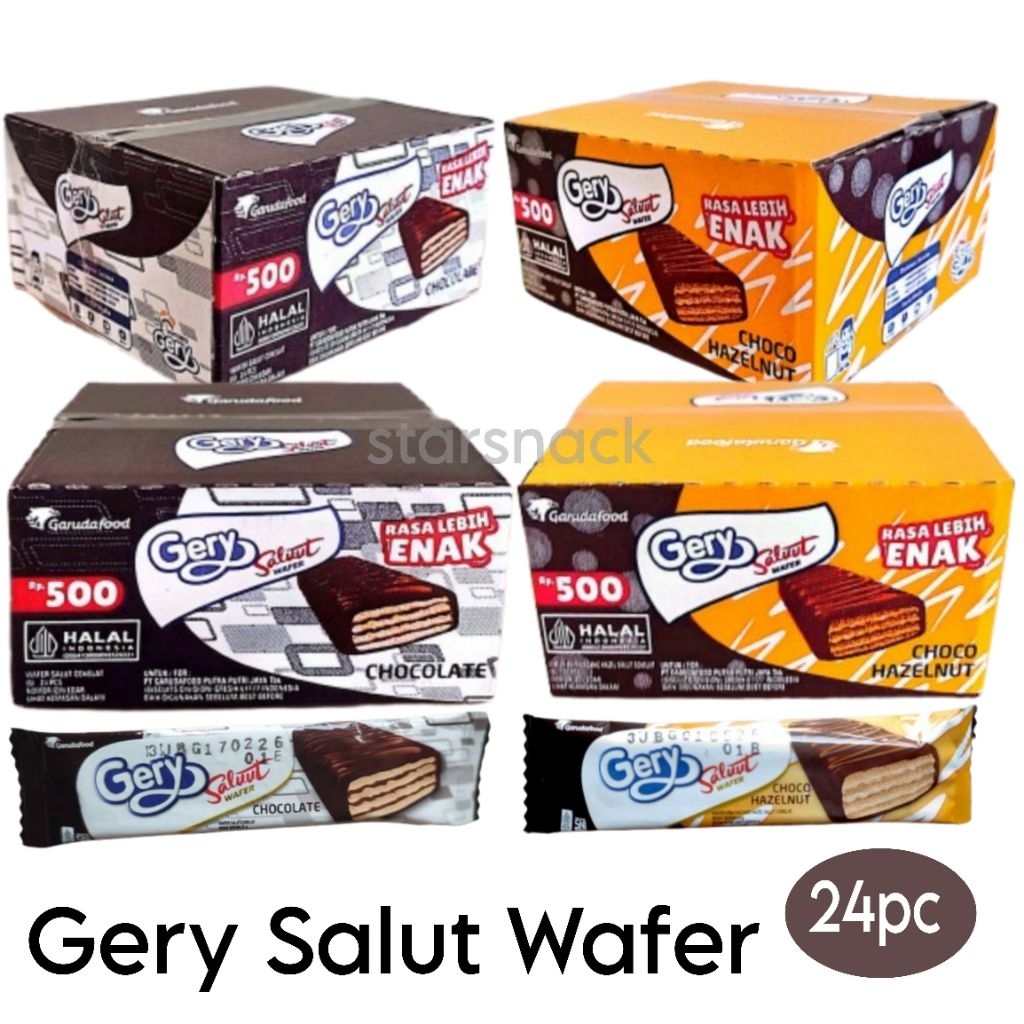 

Gery Salut Wafer Coklat /Hazelnut isi 24bj/pak