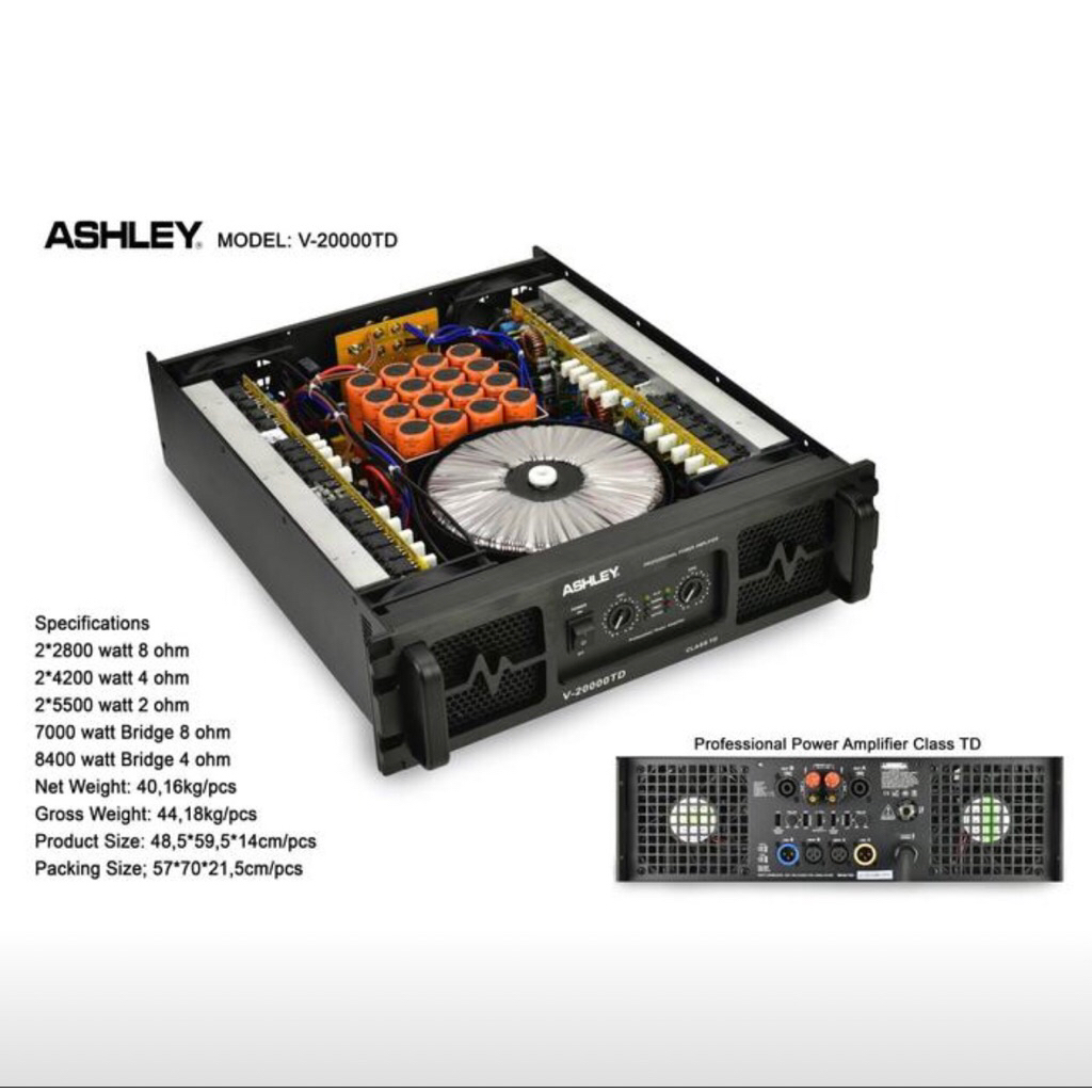Power amplifer Ashley V 20000 TD Class TD Ashley V20000TD