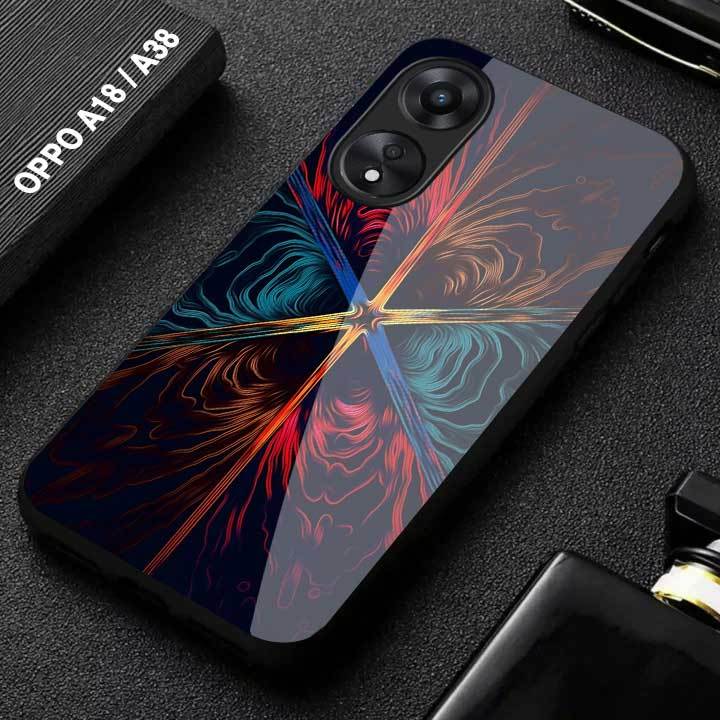 Softcase Kaca OPPO A18 - Casing HP OPPO A38 terbaru [M371] Casing OPPO - Motif Keren Aestetik - Kesi