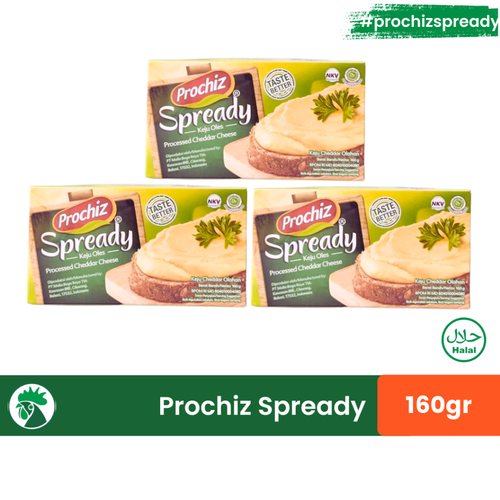 

Prochiz Spready 160gr | Prochiz Keju Oles | Prochiz Cheddar Oles