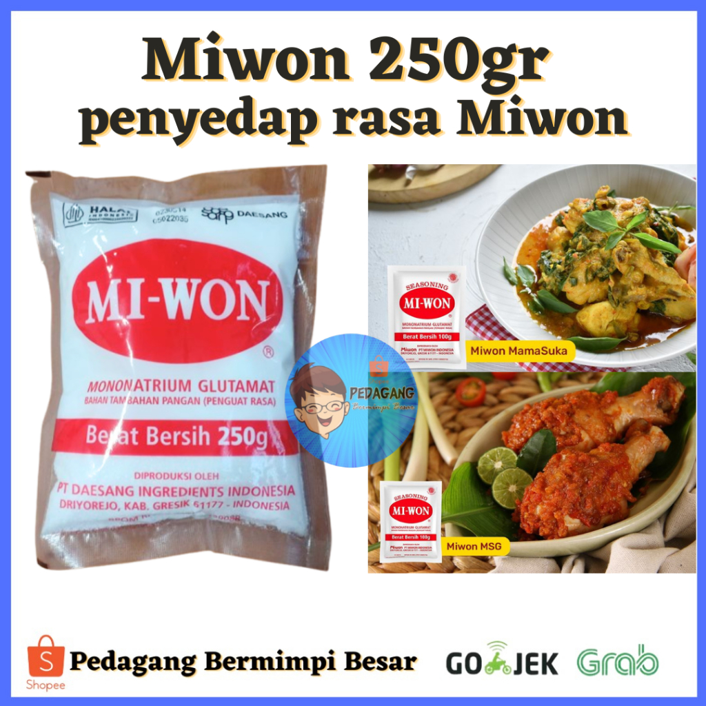 

Miwon 250g/ Miwon MSG 250G/ Miwon Penyedap Rasa / MSG / Micin - 250G/ Micin Miwon / Penyedap Rasa / Vetsin Miwon 250 Gram/ Miwon