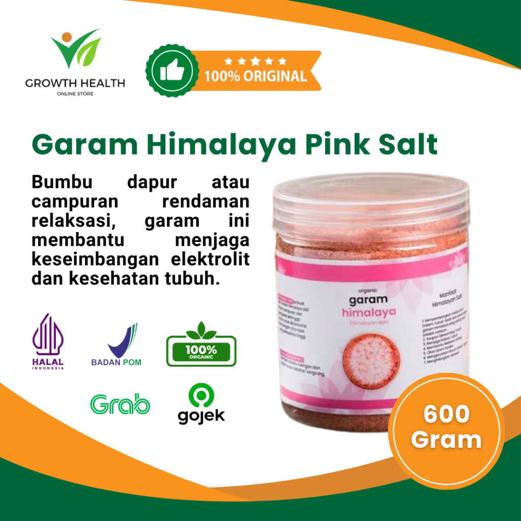 

Garam Himalaya Pink Salt Original Menjaga Kesehatan Ginjal dan Kandung Empedu Isi 600 Gram