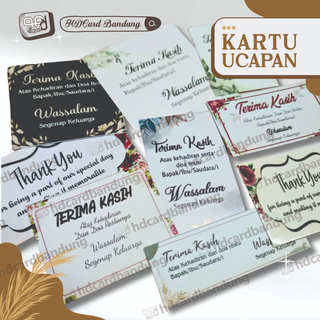 Kartu Ucapan Terimakasih KUT Thankscard Khitanan Pernikahan Online Shop Murah Kupon Souvenir