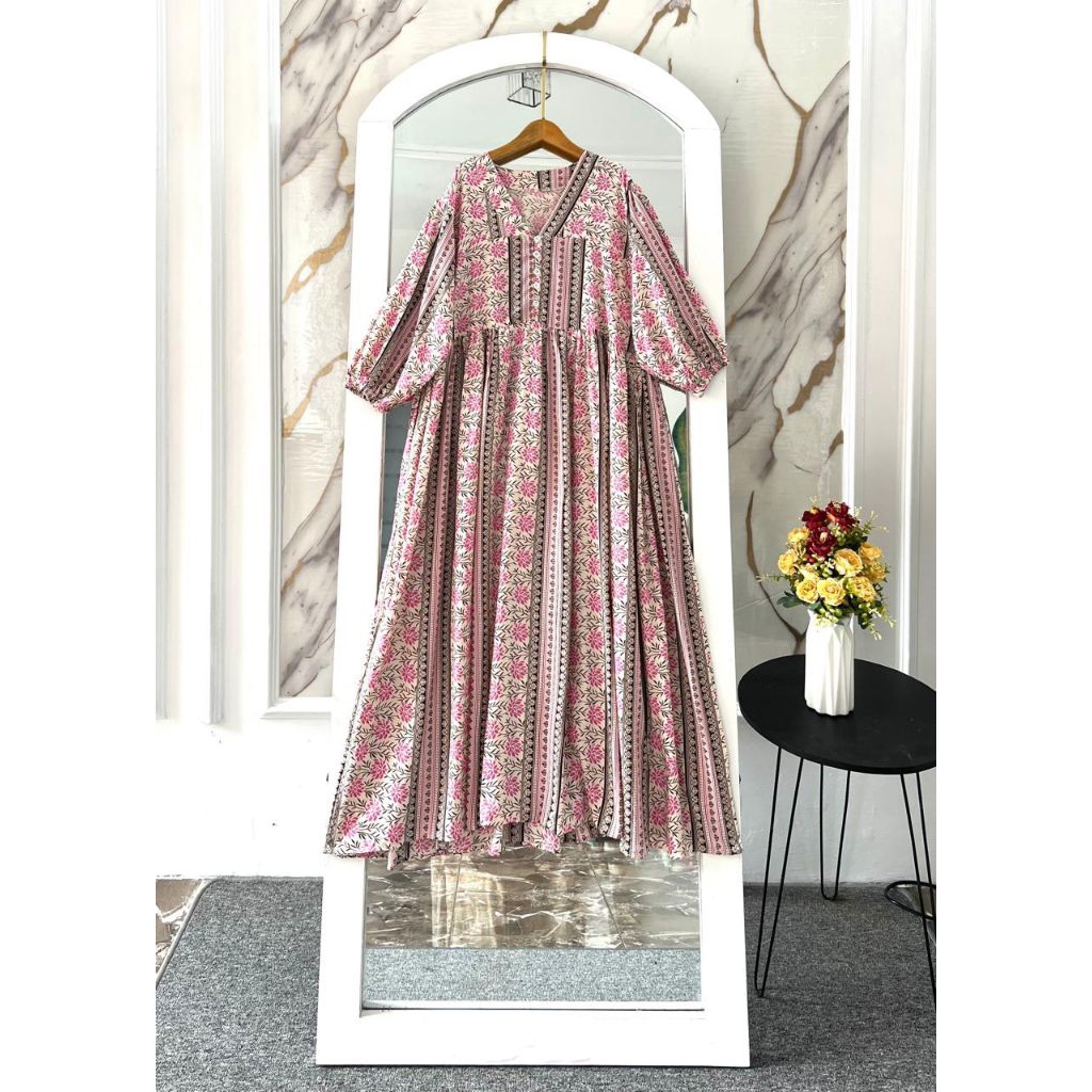 yalla midi dress Kancing