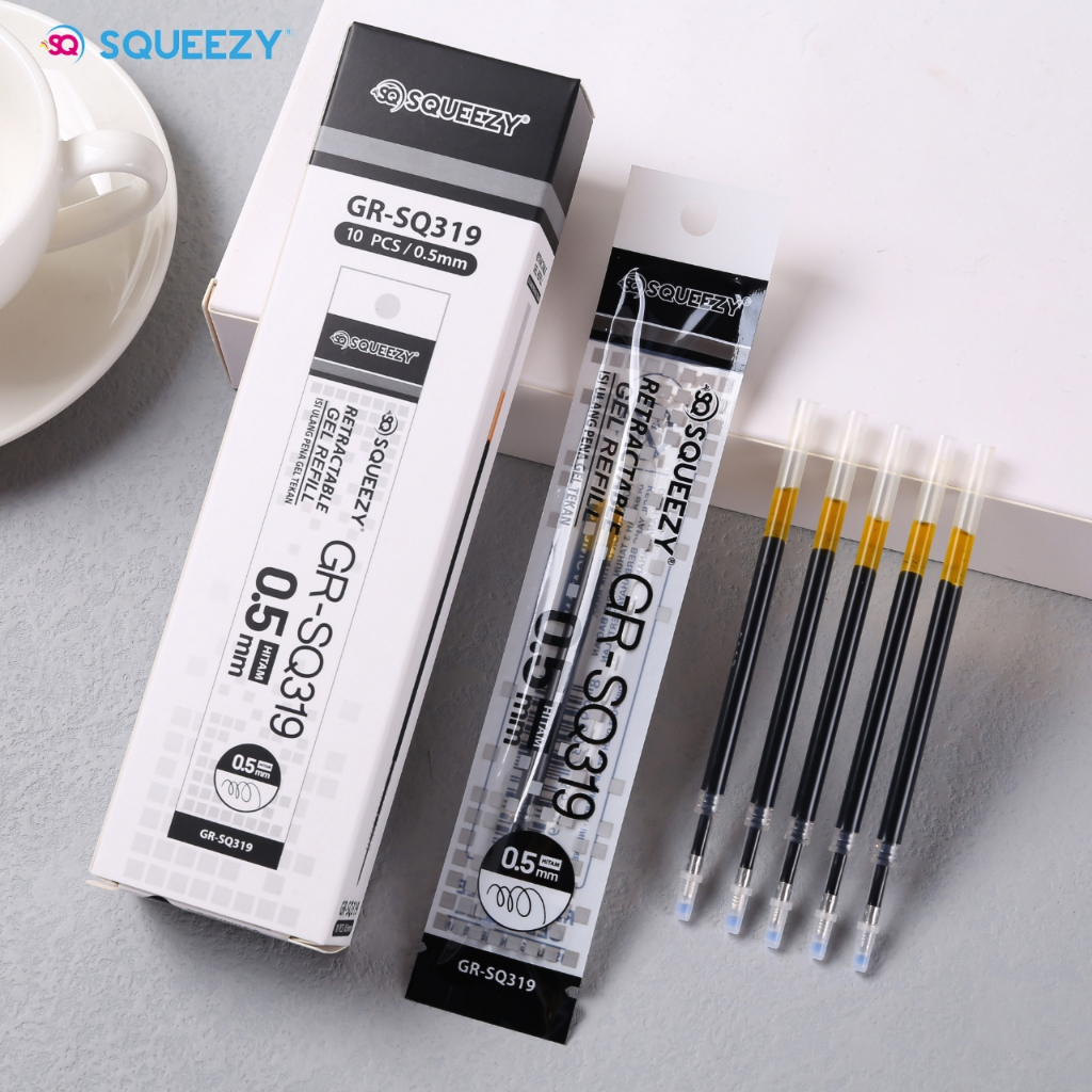 

10 pcs per Box Isi Ulang Gel Pen Cetek Isi Ulang Klik Pen GR-SQ319 Tebal 0.5mm Bullet Tip