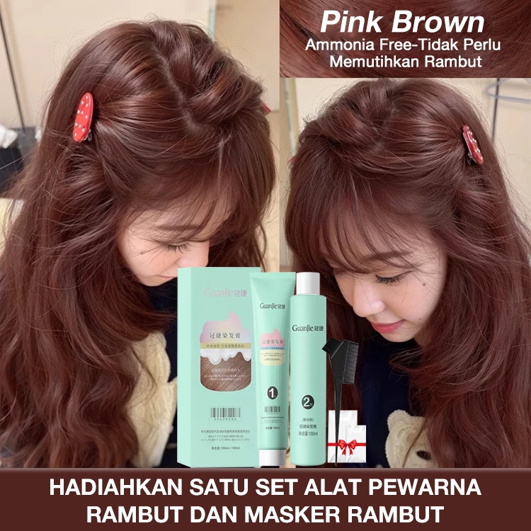 Cat Rambut Pink Brown Pewarna Rambut Ash Brown Hair Color 100ml Ash Grey Pewarna Tanpa Bleaching Her